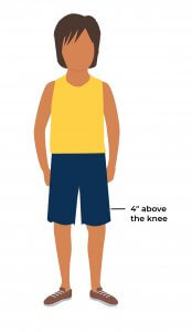 illustrated person with shorts and a tank top